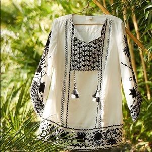 Chico’s embroidered woven top